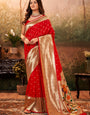 Gorgeous Red Paithani Silk Saree