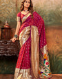 Graceful Burgundy Paithani Silk Saree