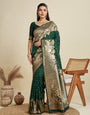 Basil Green Zari Woven Soft Kanjivaram Designer Silk Saree
