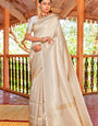 Off White Kanjivaram Silk Saree