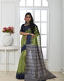 Slimy Parrot Handloom Tussar Soft Silk Saree With Blouse