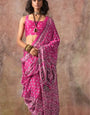 Rani Ajrakh Printed Satin Georgette Saree