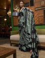Green Printed Daily Wear Crepe Saree