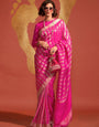 Pink Banarasi Silk Saree with Pretty Blouse