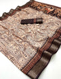 Tacao Wine Soft Dola Silk Saree With Blouse