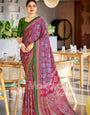 Colorful Rani Ajrakh Printed Soft Modal Silk Natural Print Saree P2