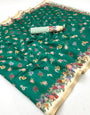 Panoply Green Printed Tussar Silk Saree