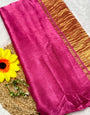 Pink Plain Pure Modal Gajji Silk Saree With Zari Pallu Natural dyeing Saree-27