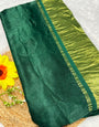 Green Plain Pure Modal Gajji Silk Saree With Zari Pallu Natural dyeing Saree-24