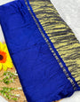 Blue Plain Pure Modal Gajji Silk Saree With Zari Pallu Natural dyeing Saree-22