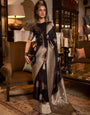 Classic Black Soft Georgette Silk Saree with Silver Zari Weaving