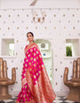 Fuschia Pink Banarasi Silk Saree