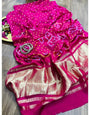 Rani Pure Bandhni Zari Pallu Modal Silk Saree