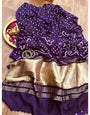 Purple Pure Bandhni Zari Pallu Modal Silk Saree
