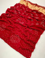 Red Berry Pure Bandhni Zari Pallu Modal Soft Silk Saree