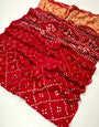Cornell Red Pure Bandhni Zari Pallu Modal Soft Silk Saree With Blouse