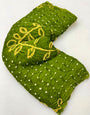Sensational Green Pure Bandhni Zari Pallu Modal Soft Silk Saree With Blouse