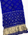 Deserving Blue Pure Bandhni Zari Pallu Modal Soft Silk Saree With Blouse