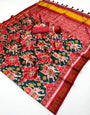Green Handloom Patola Soft Silk Saree