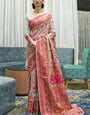 Vanilla Banarasi Jamawar Woven Silk Saree