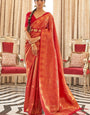 Blaze Red Kanjivaram Silk Saree