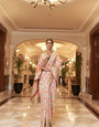 Beige Banarasi Jamawar Woven Silk Saree