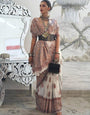 White Kashmiri Jamewar Handloom Saree With Blouse