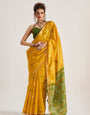 Pirate Yellow Patola Handloom Saree With Fancy Blouse