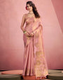 Peach Handloom Tissue Soft Silk Saree