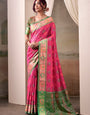 Dewberry Pink Patola Silk Saree With Weaving Border