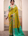 Lawn Green Patola Silk Saree With Weaving Border