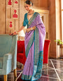 Wisteria Purple Printed Soft Patola Silk Saree