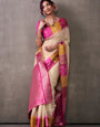 Vanilla Cream Woven Banarasi Cotton Silk Saree
