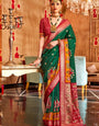 Spring Green Printed Soft Patola Silk Saree