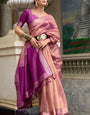 Luxury Purple Handloom Tissue Soft Saree