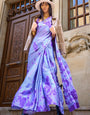 Heather Printed Satin Crepe Saree