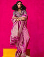 Magenta Pink Tissue Silk Party Saree