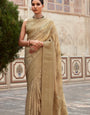 Twine Gold Banarasi Digital Printed Silk Saree