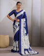 Bluebells Ajrakh Printed Satin Crepe Silk Saree