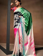 Multicolor Bollywood Style Soft Satin Crepe Saree