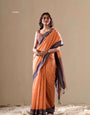 Vibrant Mustard Plain Cotton Saree