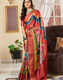 Radiance Multicolor Printed Satin Saree