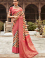 Glamour Pink Banarasi Digital Printed Silk Saree