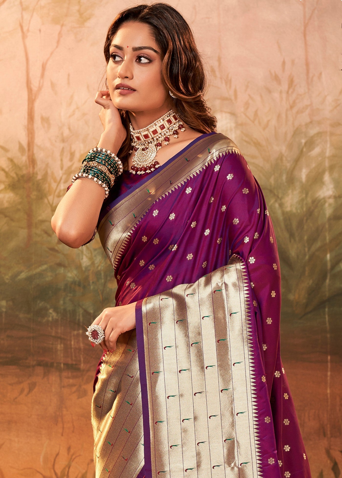 Fabulous Purple Paithani Silk Saree