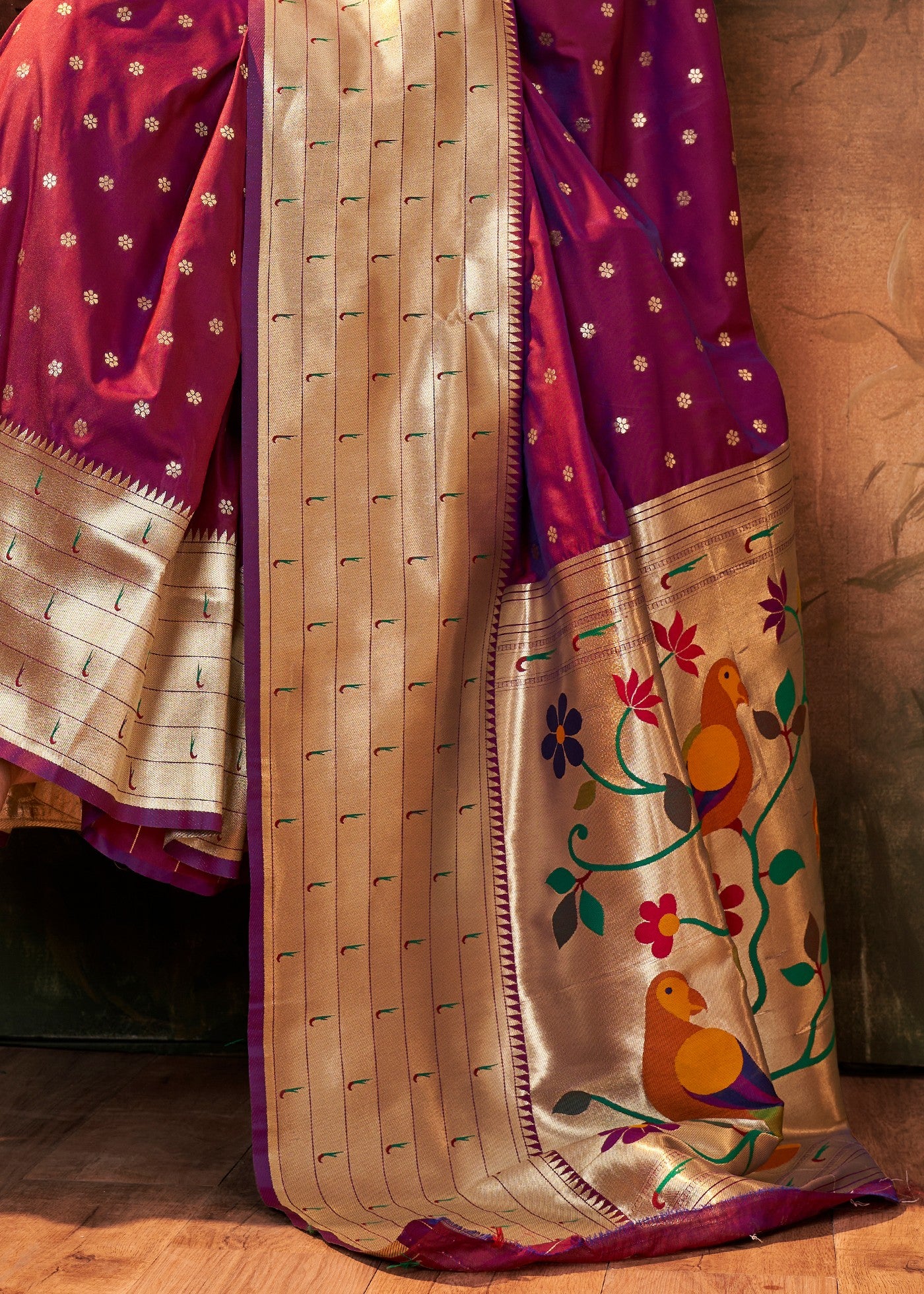 Fabulous Purple Paithani Silk Saree