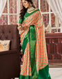 Classic Green Printed Satin Saree