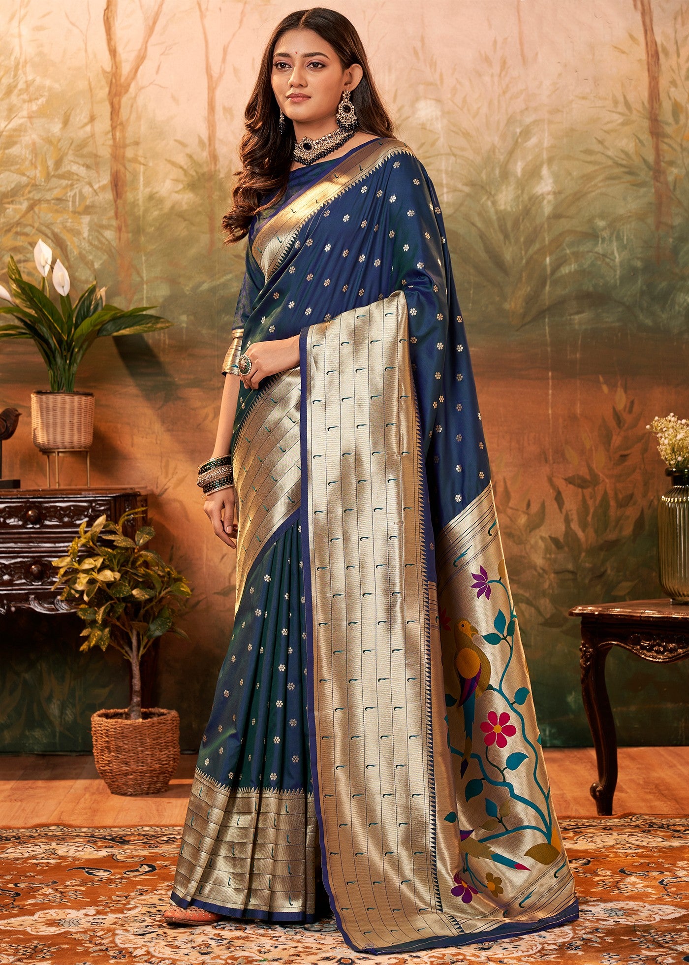 Classy Blue Paithani Silk Saree