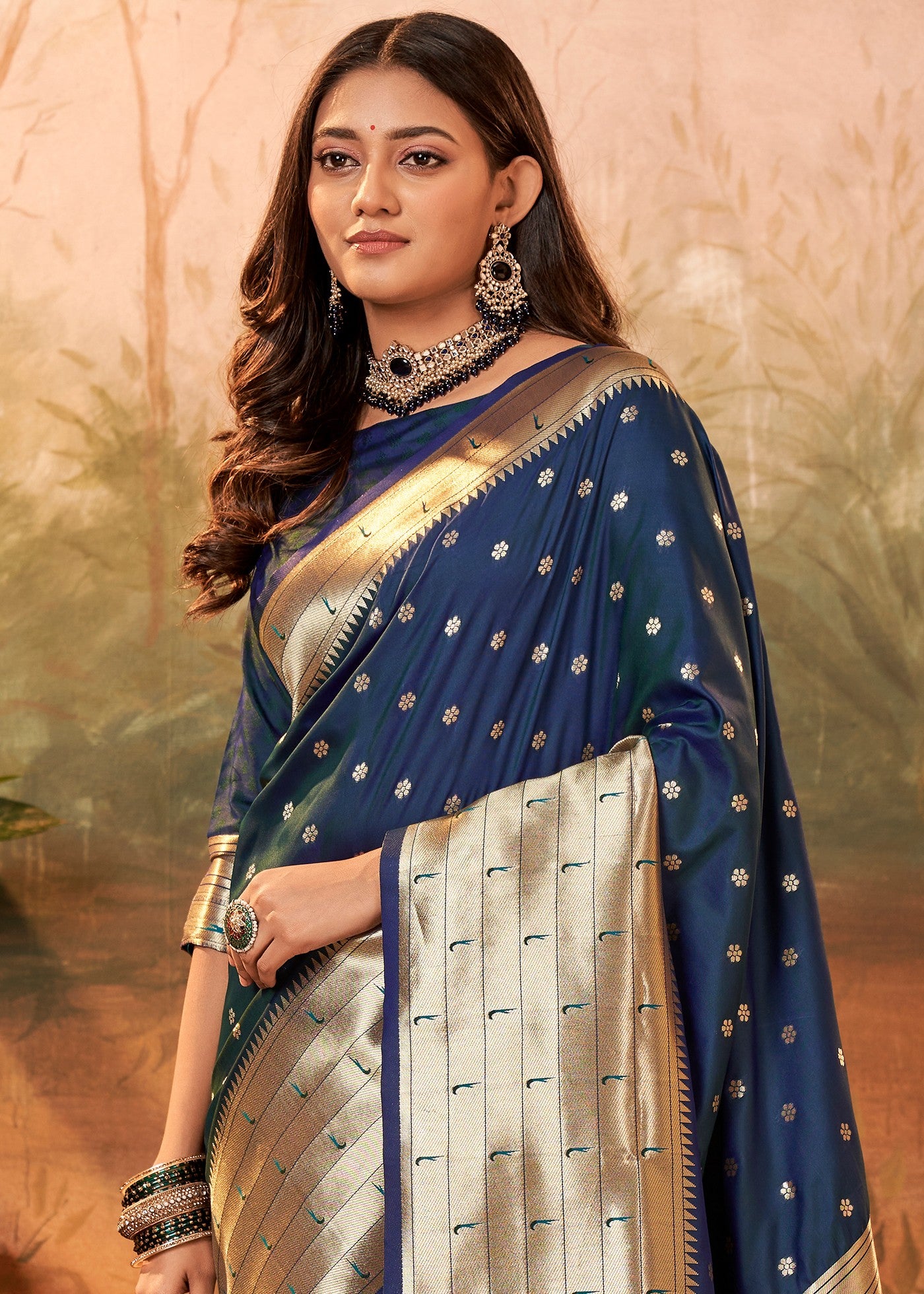 Classy Blue Paithani Silk Saree