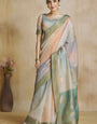 Brilliant Multicolor Digital Printed Silk Saree