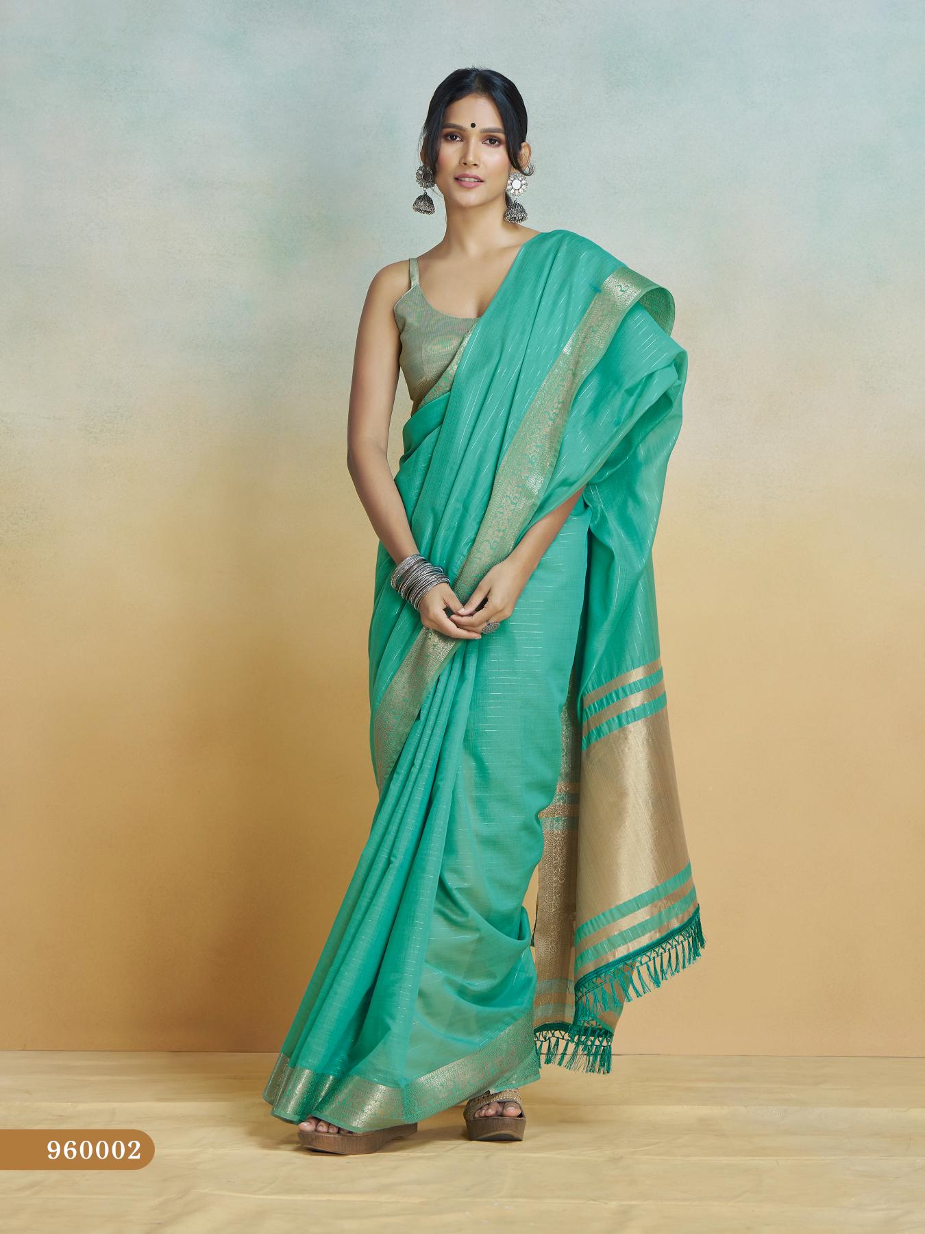 Rama Handloom Woven Linen Sot Silk Saree
